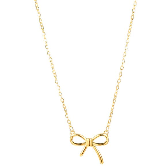 Dainty Bow Pendant Necklace Adjustable Choker Chain Minimal Elegant Jewelry